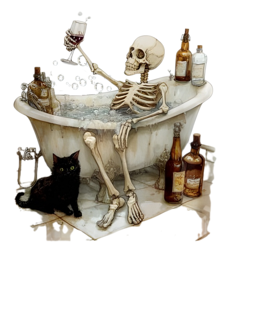 Skeleton in a tub