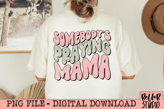 color somebody's praying mama dtf transfer