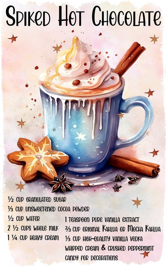 Spiked Hot Chocolate 5x8 Kitchen Towel dtf transfer