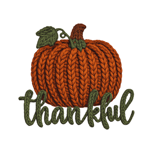 Faux yarn Thankful Pumpkin