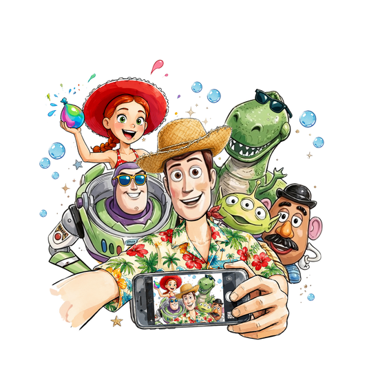 Toy story friends selfie dtf transfer