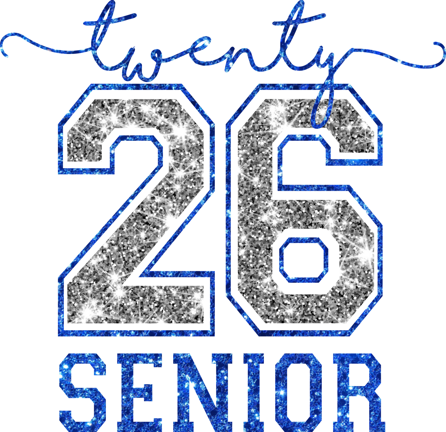 Faux Glitter Senior 2026  set DTF transfer