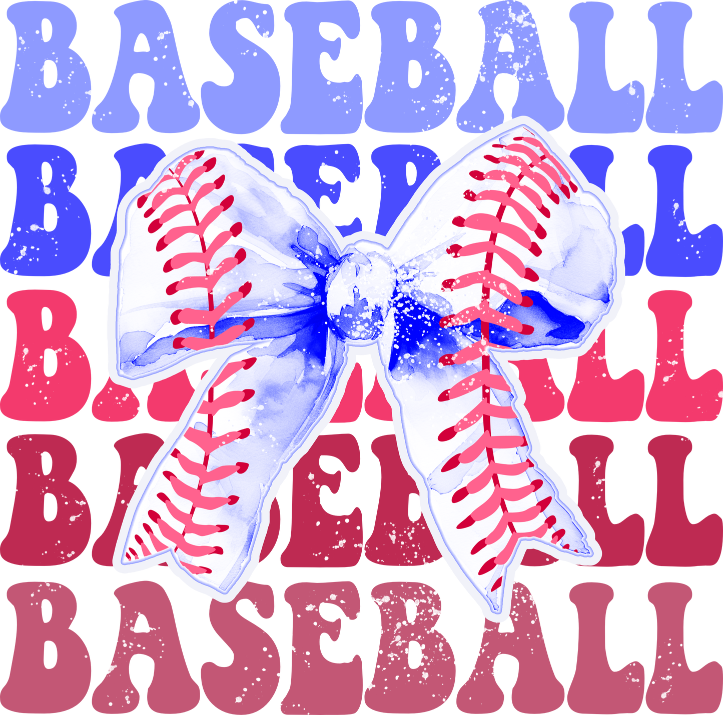 Baseball bows dtf transfer