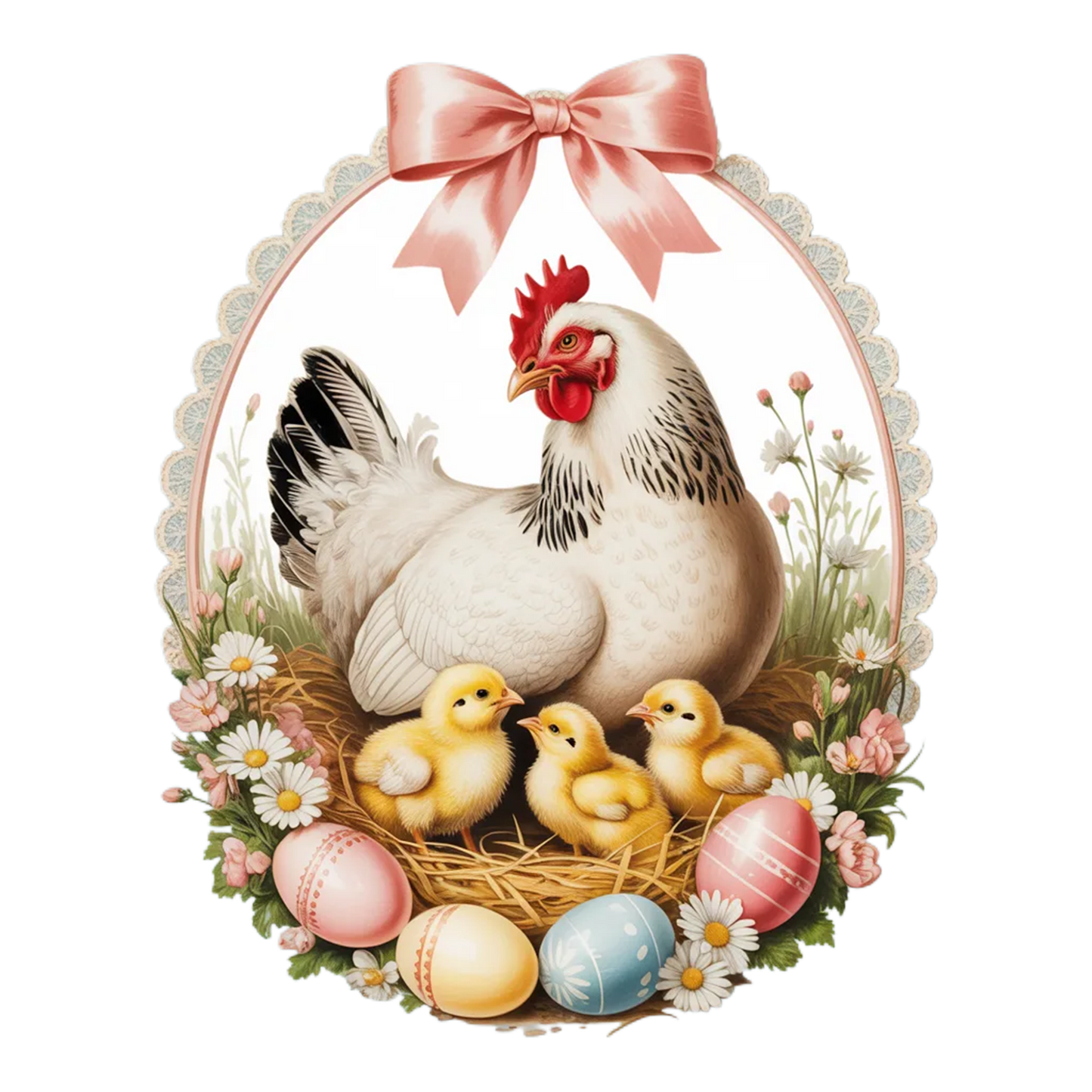 Vintage eggs & chic dtf transfer