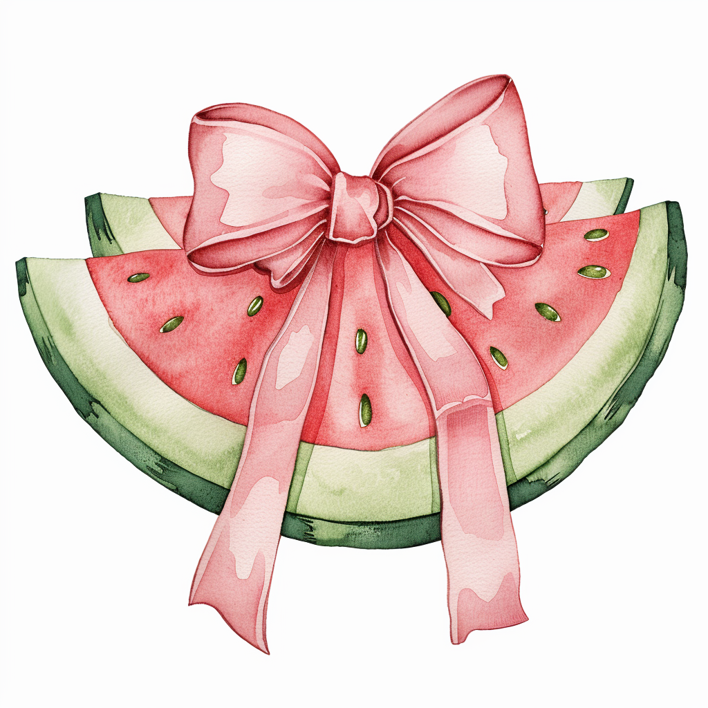 watermelon bows dtf transfer