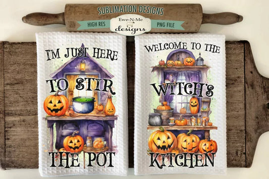 Witch Kitchen SET towel dtf transfer